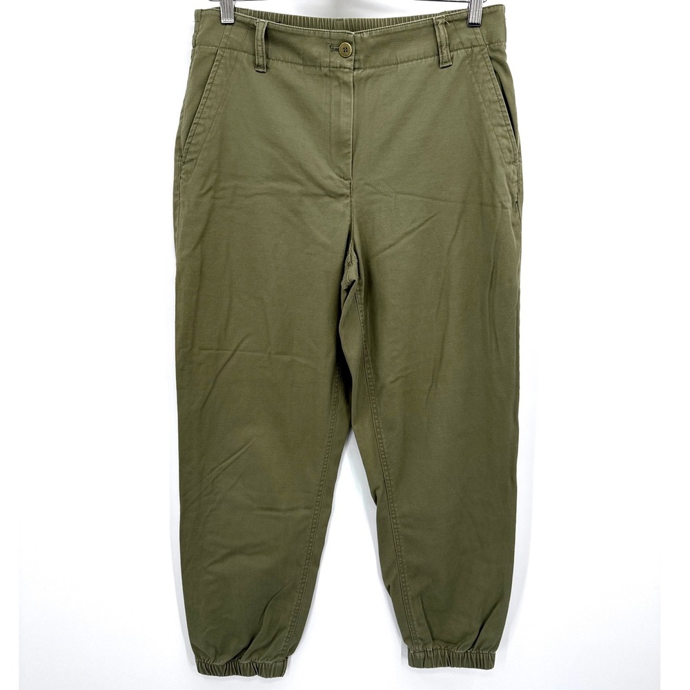 Talbots Joggers Olive Green Women's Medium Elastic Waist Twill Pants